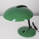 Vintage 80's table lamp in green metal veneta lumi design