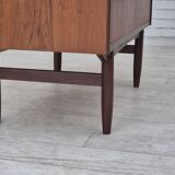 1960s, Danish chest of drawers with a mirror inside, original condition, teak wood.