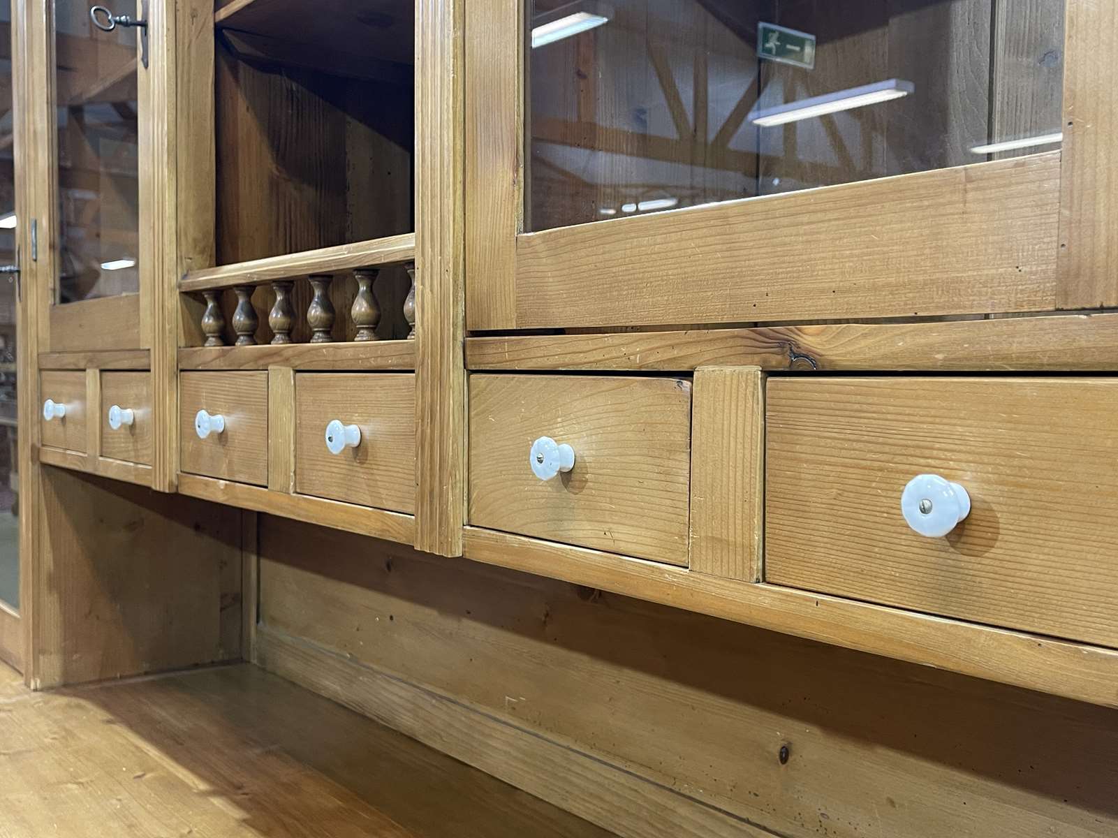 Cabinet 2 bodies in fir from eastern europe, work of the 1970s