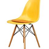 2 Yellow DSW Chairs by Charles and Ray Eames for Herman Miller