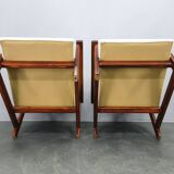 Pair of Mid-Century Pine Lounge Chairs, Czechoslovakia 1970s