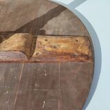 Small rustic antique tripod side table made of solid wood.