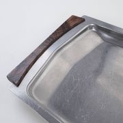 Square stainless steel tray, Danish design, 1970s, made in Denmark