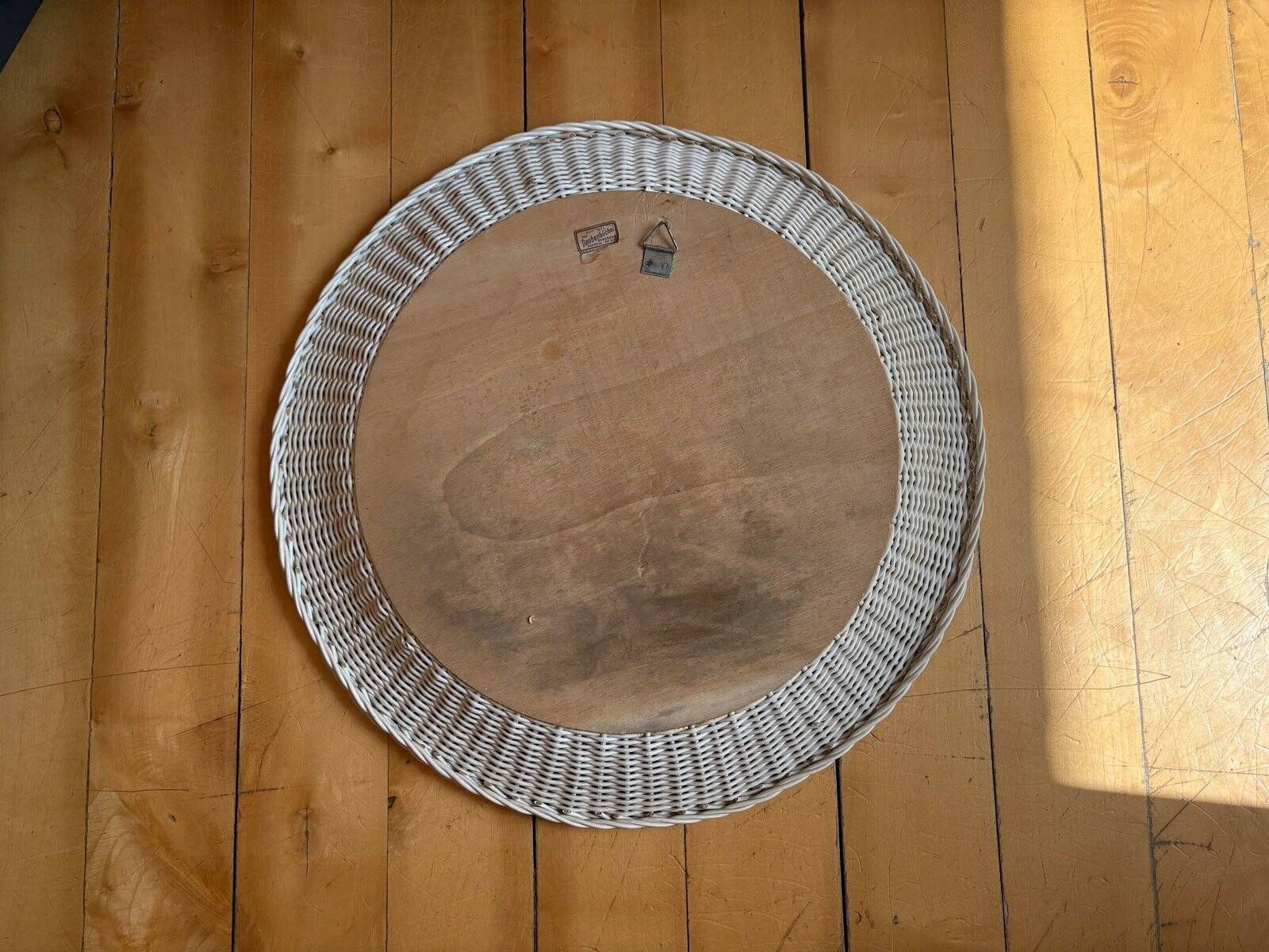 Miroir en osier par Josef Daubenbuchel, Allemagne, années 1930
