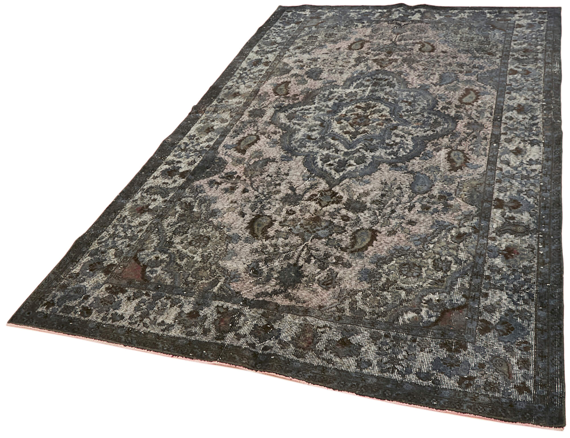Hand-Knotted Carved Oriental 1970s 176 cm x 298 cm Grey Carpet