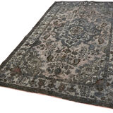 Hand-Knotted Carved Oriental 1970s 176 cm x 298 cm Grey Carpet