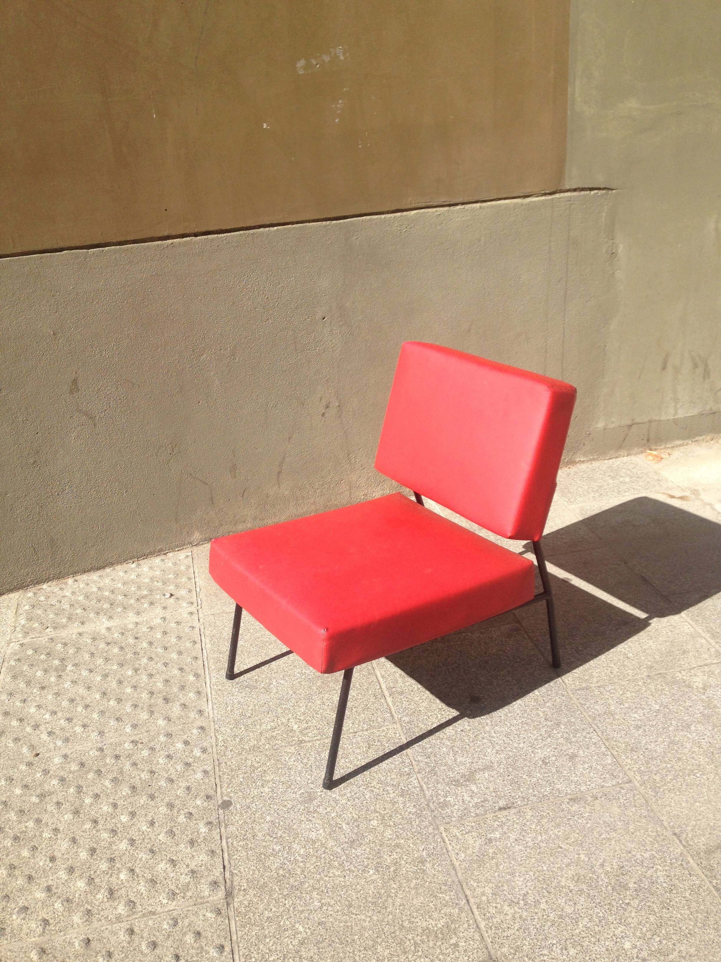 Armchair by Pierre Guariche signed Airborne 1960