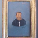 Two portraits wooden frame