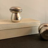 Salt and pepper mushrooms in silver metal Pavilion Christofle