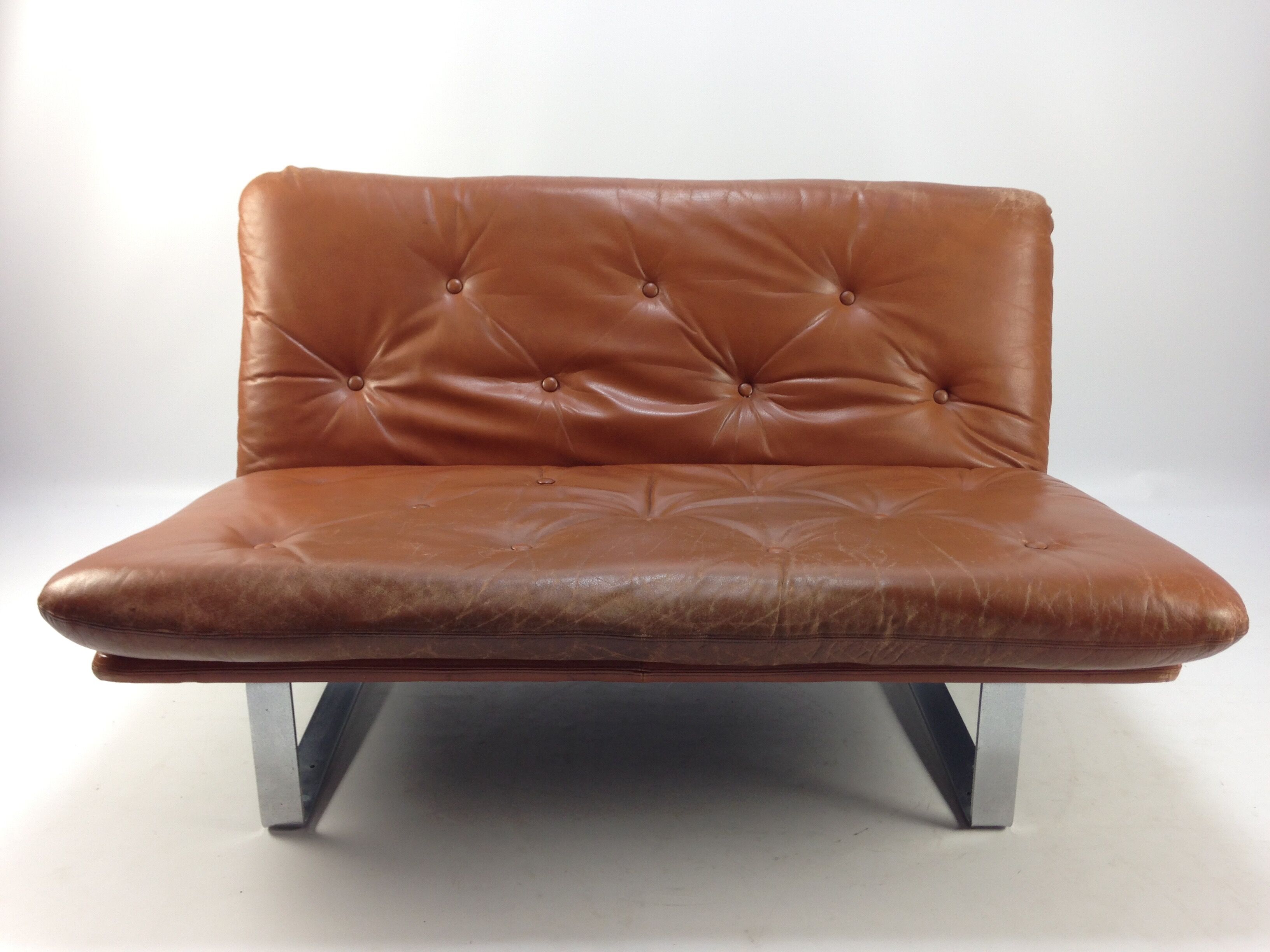 Vintage Leather Sofa by Kho Liang Ie for Artifort, 1960s