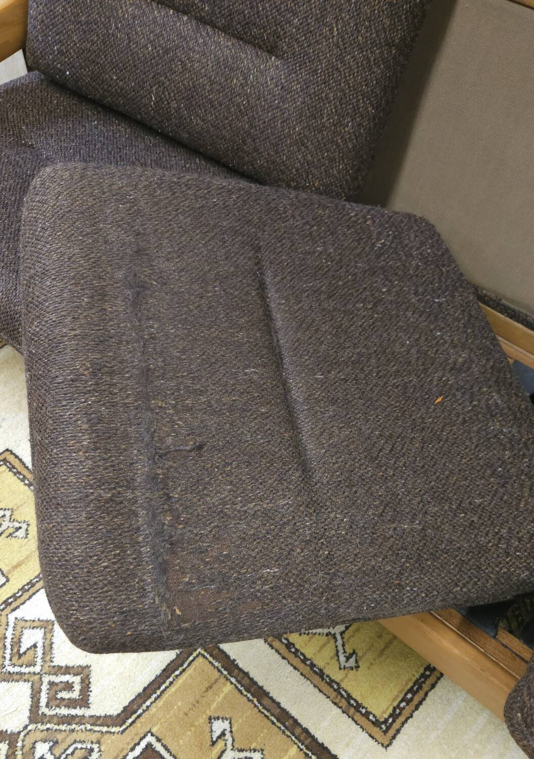 3-seater sofa in terry wool from the 1970s