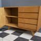 Blonde wood buffet Jiri Jiroutek, model U458 from the 1960s, with 4 drawers and a door.