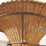 Mid-Century Italian Sunflower Wicker Chairs, Set of 2