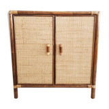 Vintage woven rattan sideboard