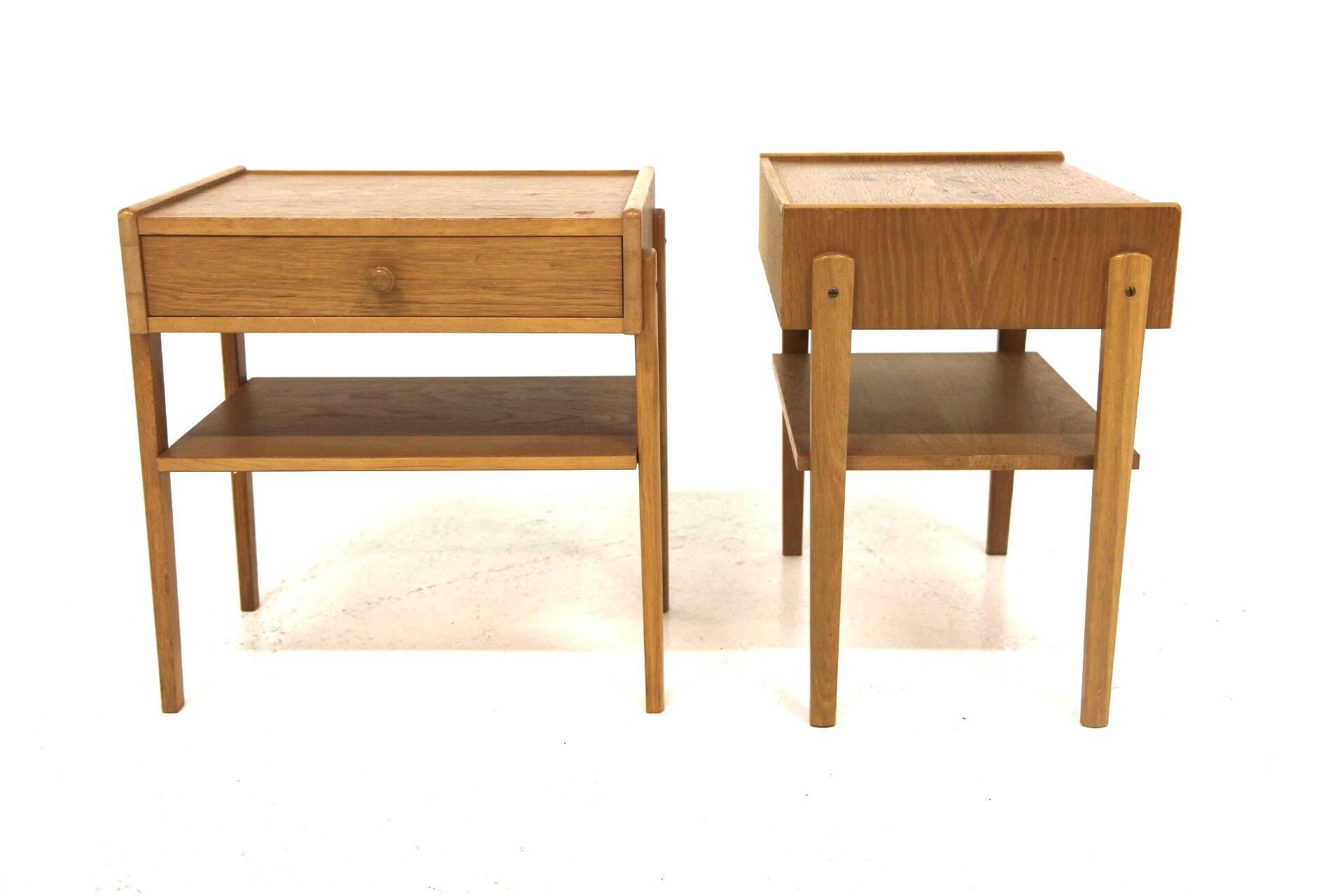 Set of 2 teak and oak bedside tables, Ferdinand Lundqvist, Sweden, 1960