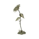 Grand cendrier tournesol en bronze argenté S. Agudo 62 cm