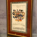 Framed engraving Coat of arms of Merseburg Saxony Germany