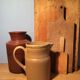 Clear stoneware pitcher