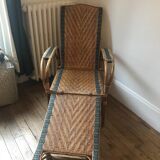 Chaise longue rotin