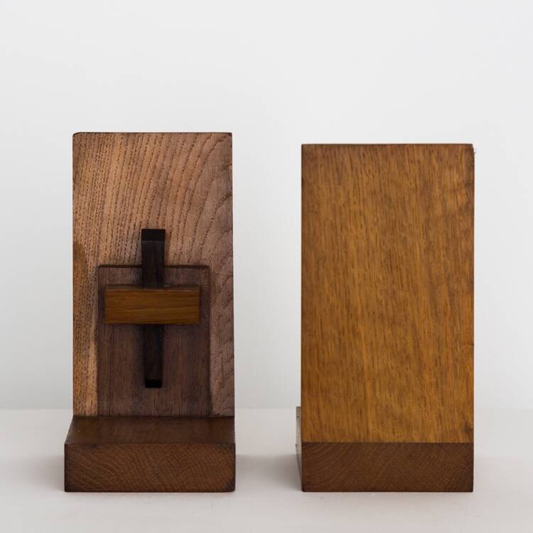 1960s wooden bookends
