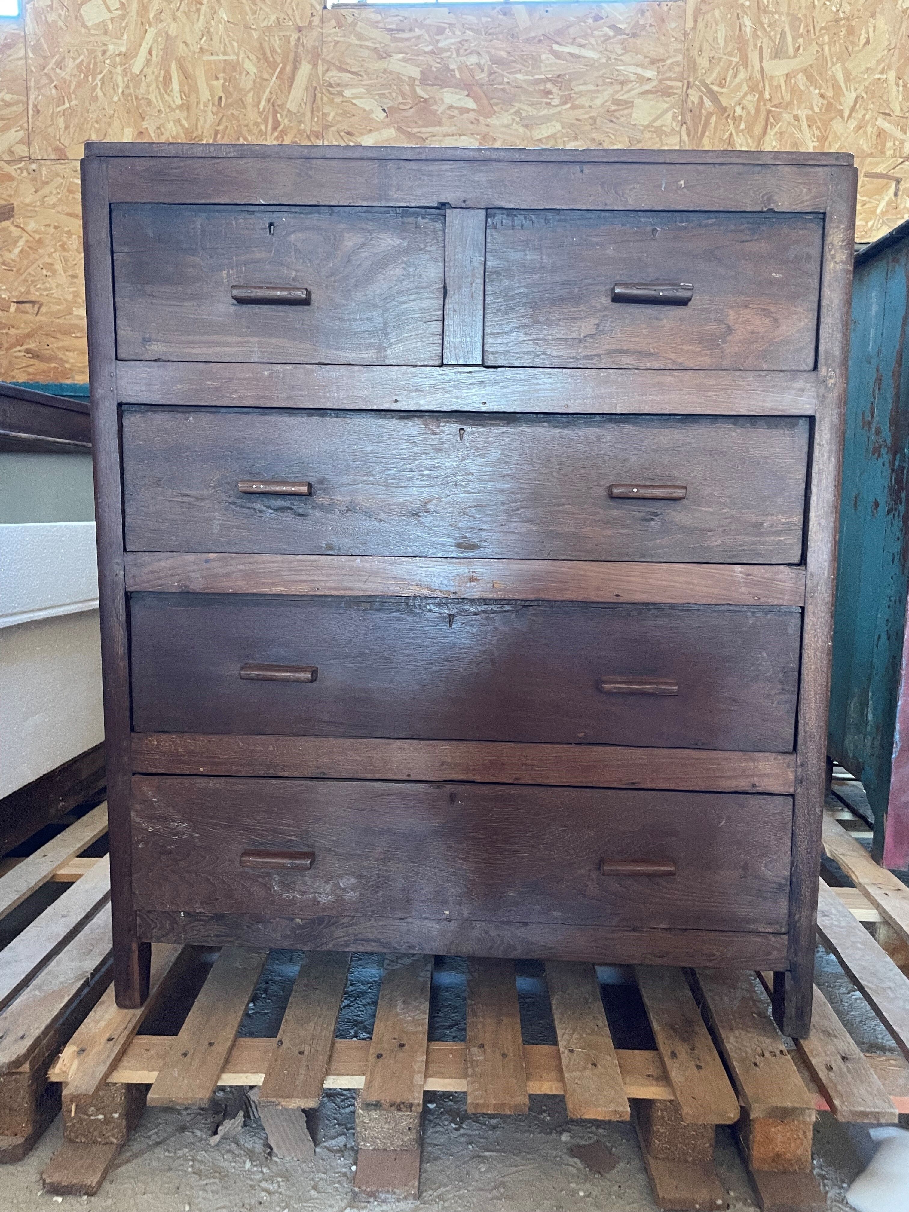 Antique teak chest of drawers