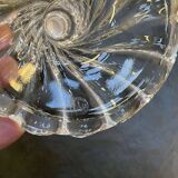 Baccarat crystal lantern with engraved foliage decoration.