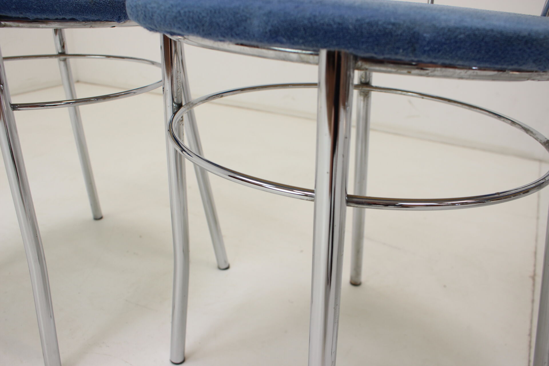 1980s Set of Four Chrome Dining Chairs, Italy