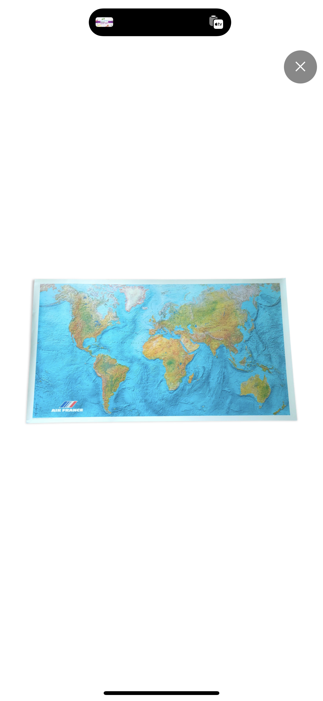 Planisphere map air france 80s - travel agency