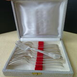 Set of 12 silver metal cake forks 15 g
