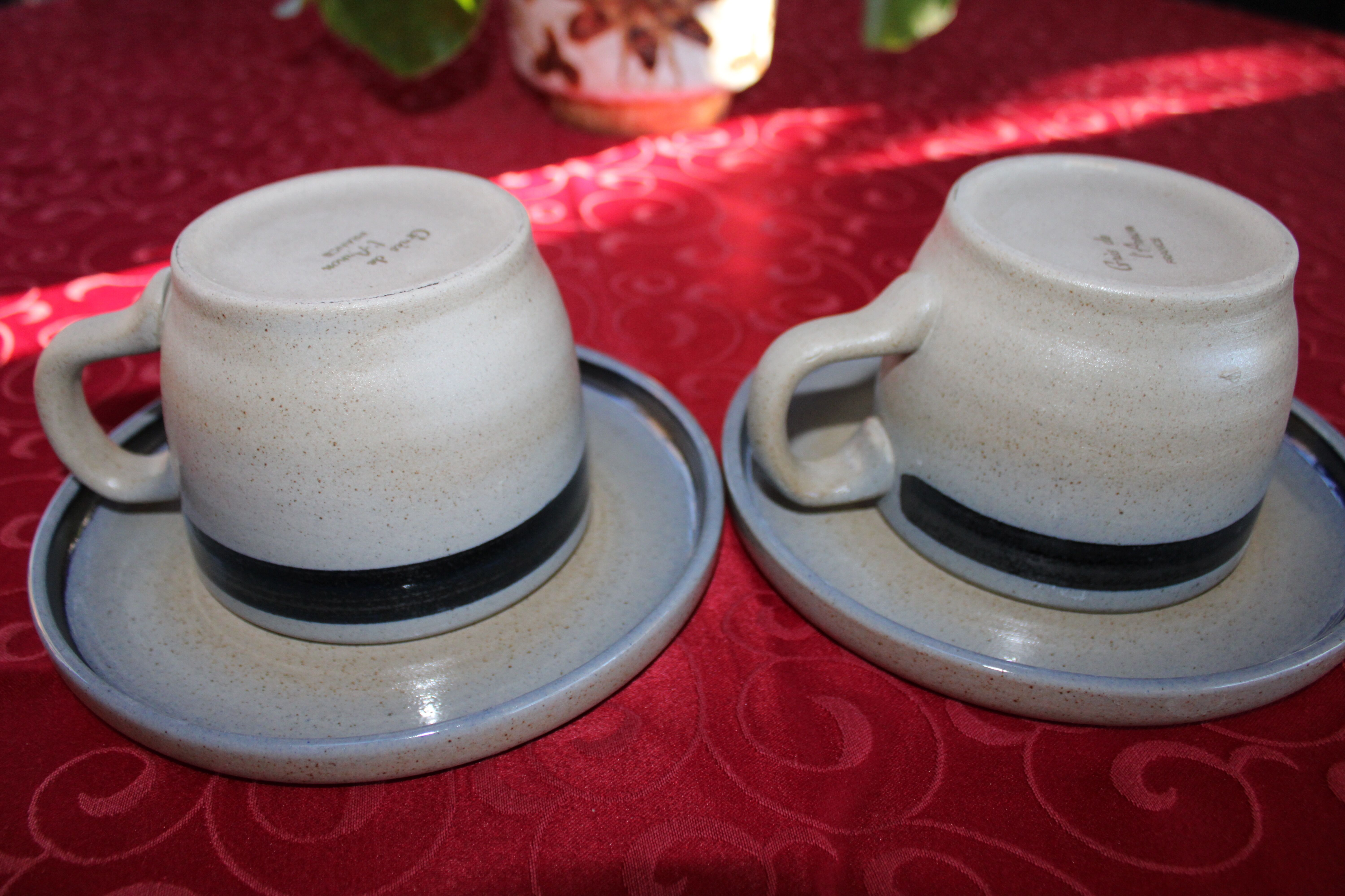 Duo of 2 Large Arnon Sandstone Cups