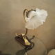 pretty little office lamp art nouveau bronze and brass, wood, electricity CE 35x30