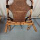 Pair of armchairs bamboo leather skin rohé noordwolde