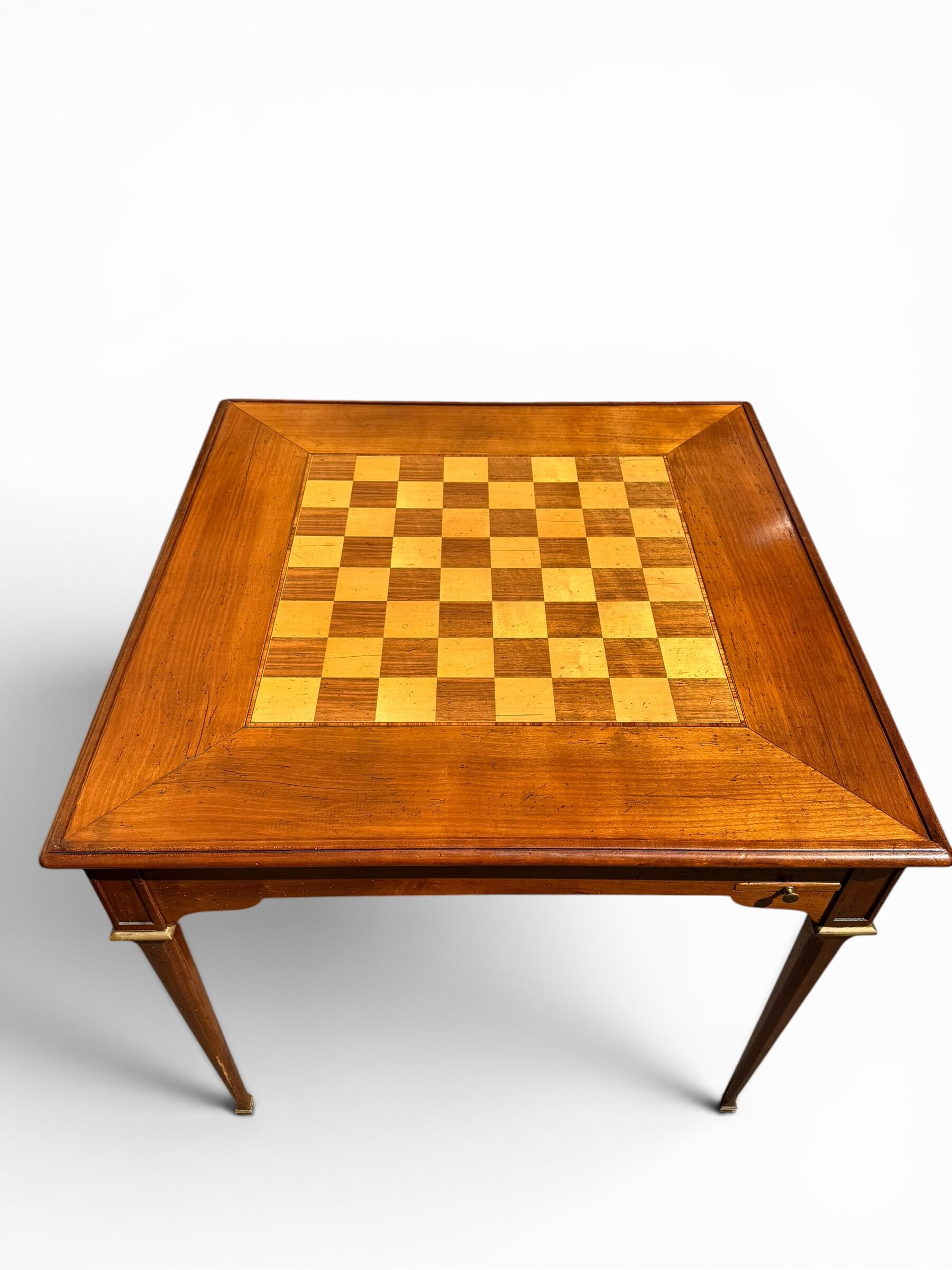 Square game table "tric trac" in Louis XVI style, 19th century.