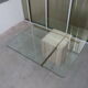 70s travertine and brass coffee table