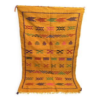 Handmade wool Berber rug – Colourful bohemian Moroccan kilim