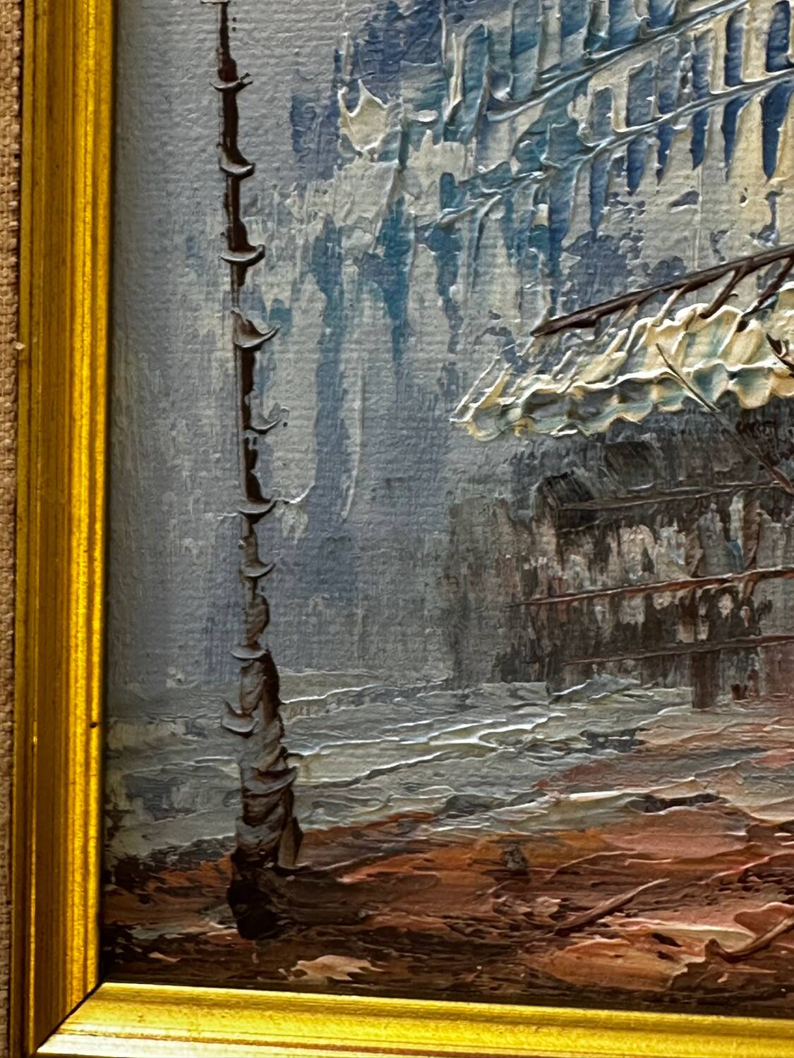 Caroline Burnett (1877-1950) Oil on canvas - Parisian Scene Moul