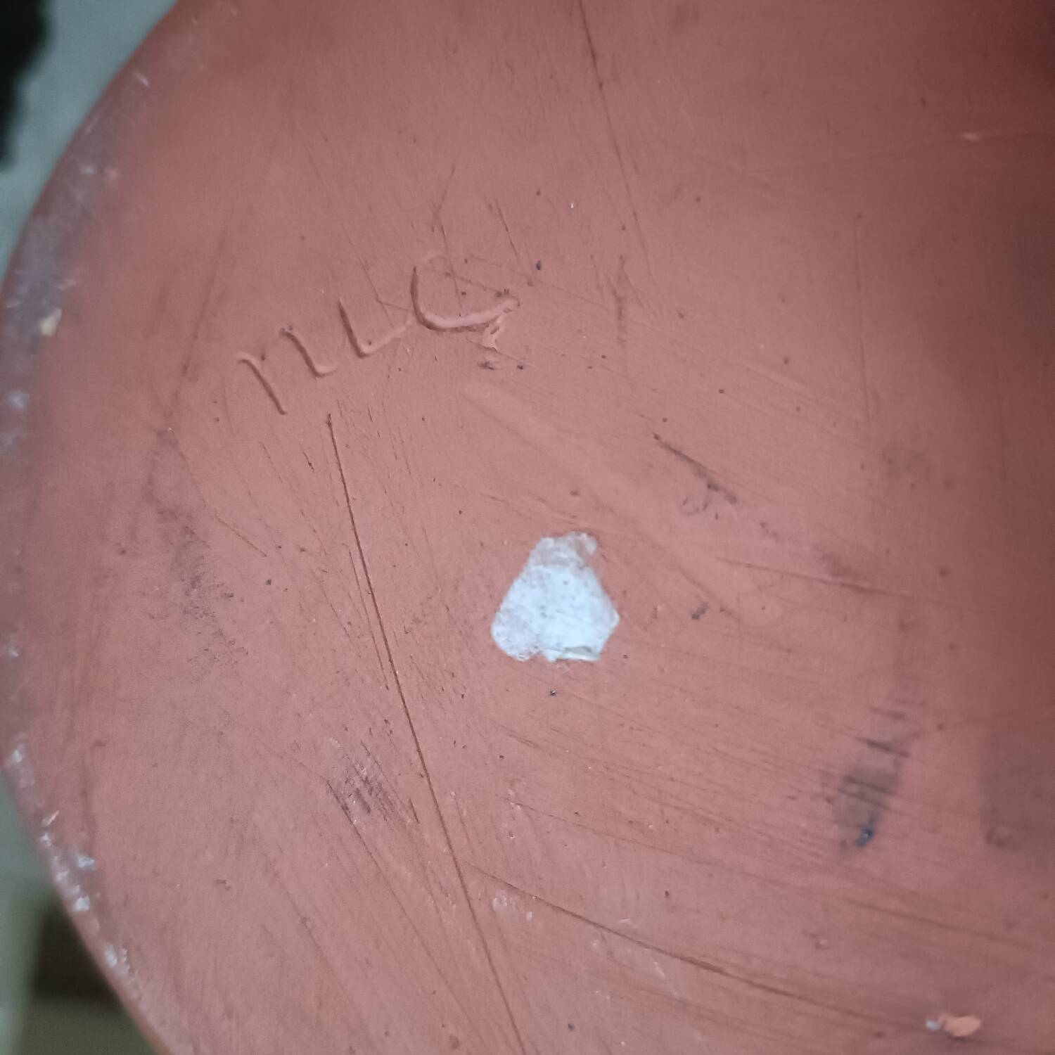 Ceramic and wool lamp, signature