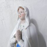 Antique Virgin Mary biscuit statue, 19th century