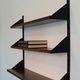 Shelves in rosewood and black lacquered metal from the 50s