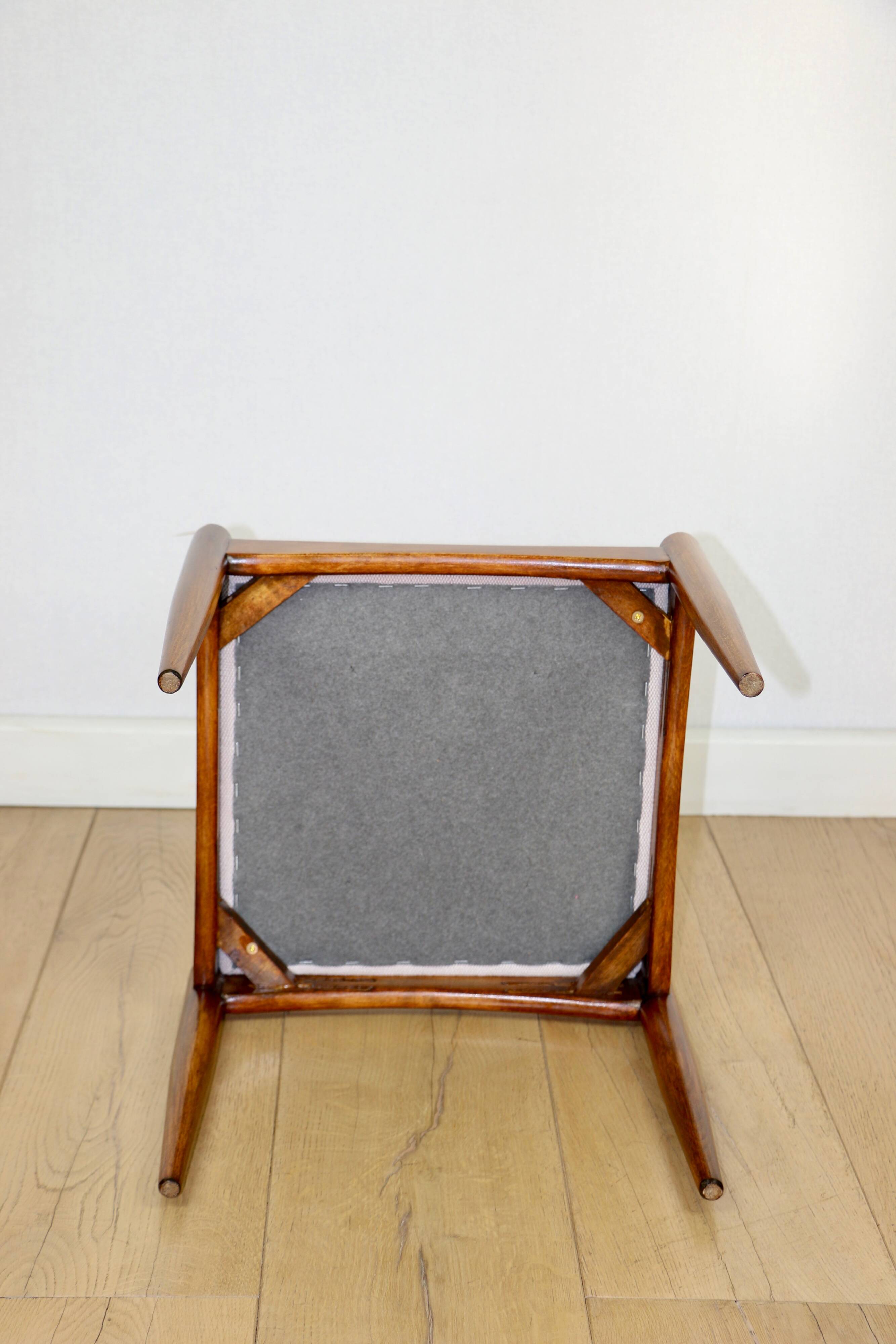 Edmund Homa stool beige-cream seat - structural fabric