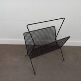 1950s magazine rack in perforated sheet metal