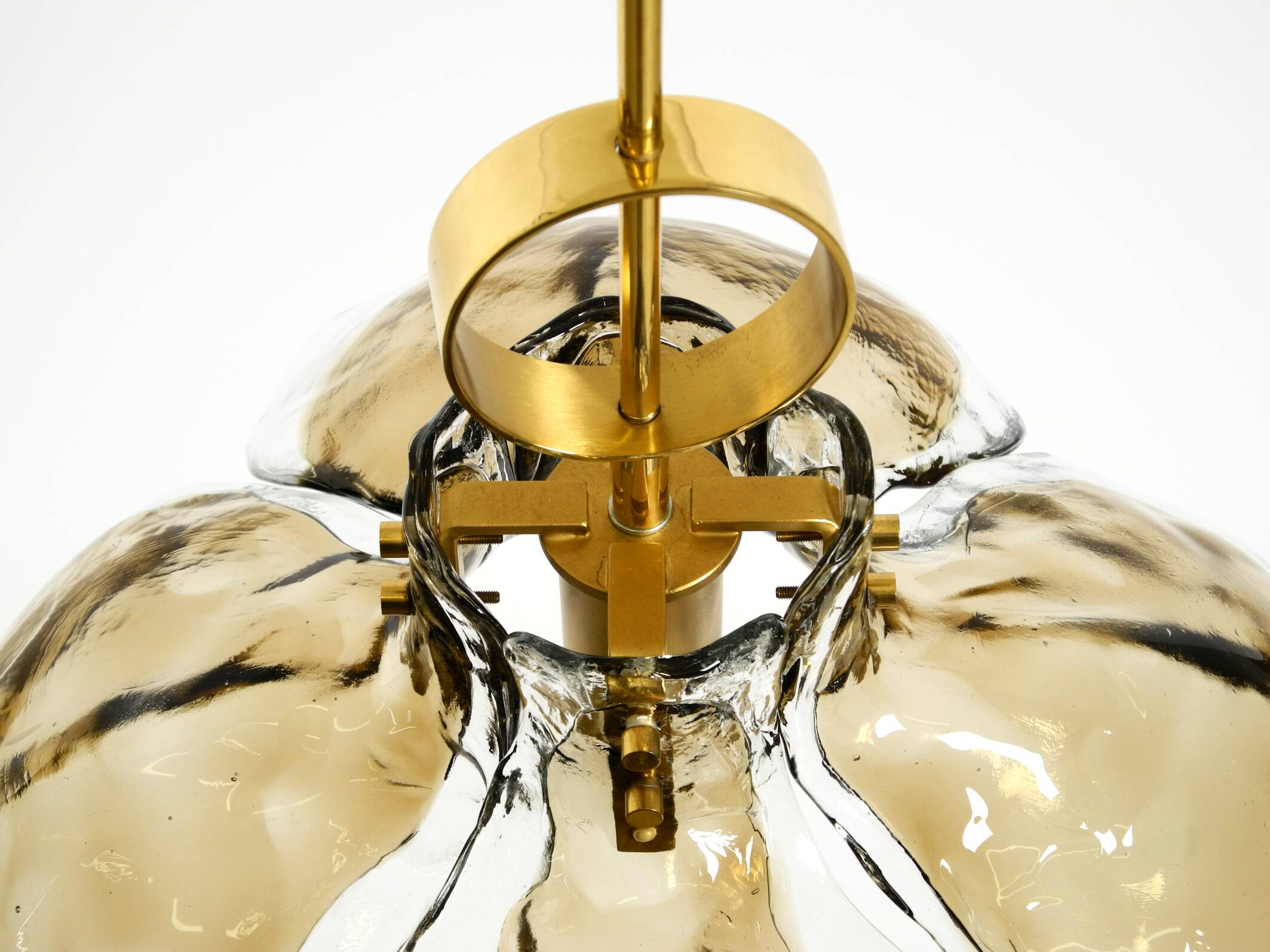 Beautiful 1960s J.T. Kalmar Franken heavy Murano glass floral ceiling lamp