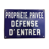 Old sign "private property keep out" 25x35cm