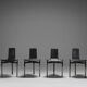 Leather Three-Legged Chairs with Chrome Finishes, Italy, 1970s