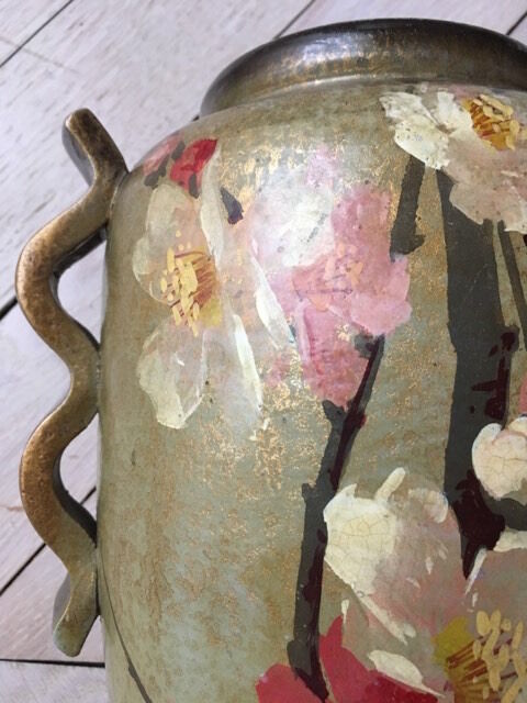 Treated terracotta vase