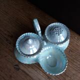 Mustard pepper shaker Victoria China iridescent porcelain