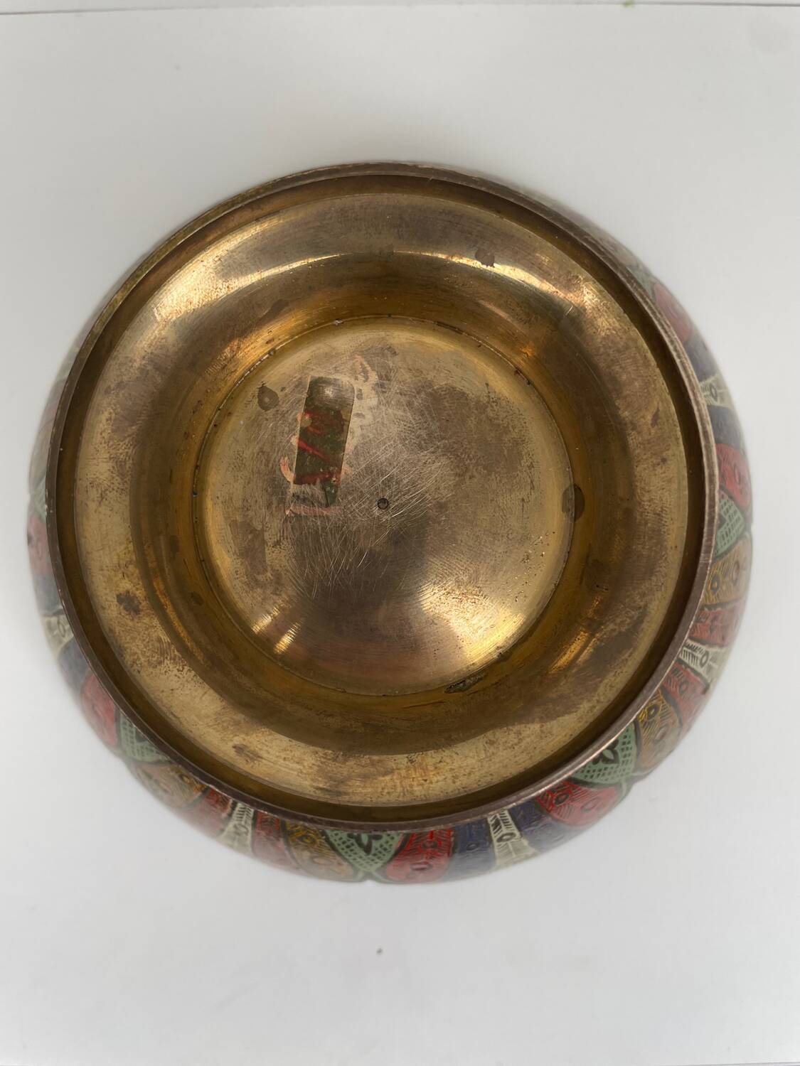Decorative brass cup empty pocket