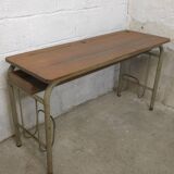 1960s double school desk in oak