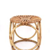 Rattan and bamboo stool, 70s