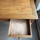 Large desk with turned legs in solid oak (renovated)